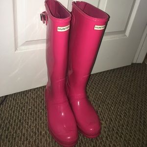 Adjustable Hunter Boots (Hot Pink)