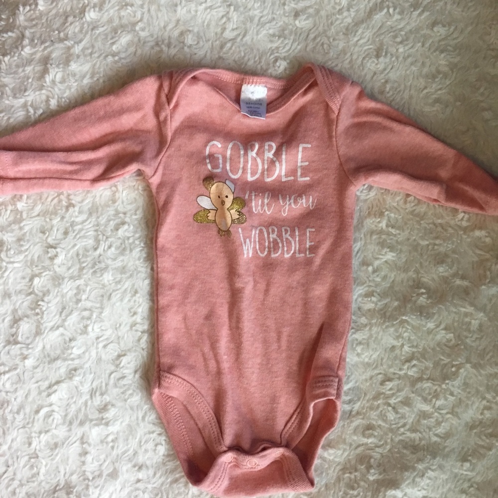 Baby Girl Longsleeved Thanksgiving Onesie 0-3