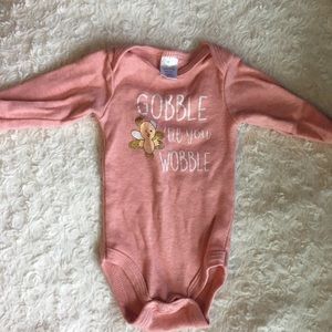 Baby Girl Longsleeved Thanksgiving Onesie 0-3