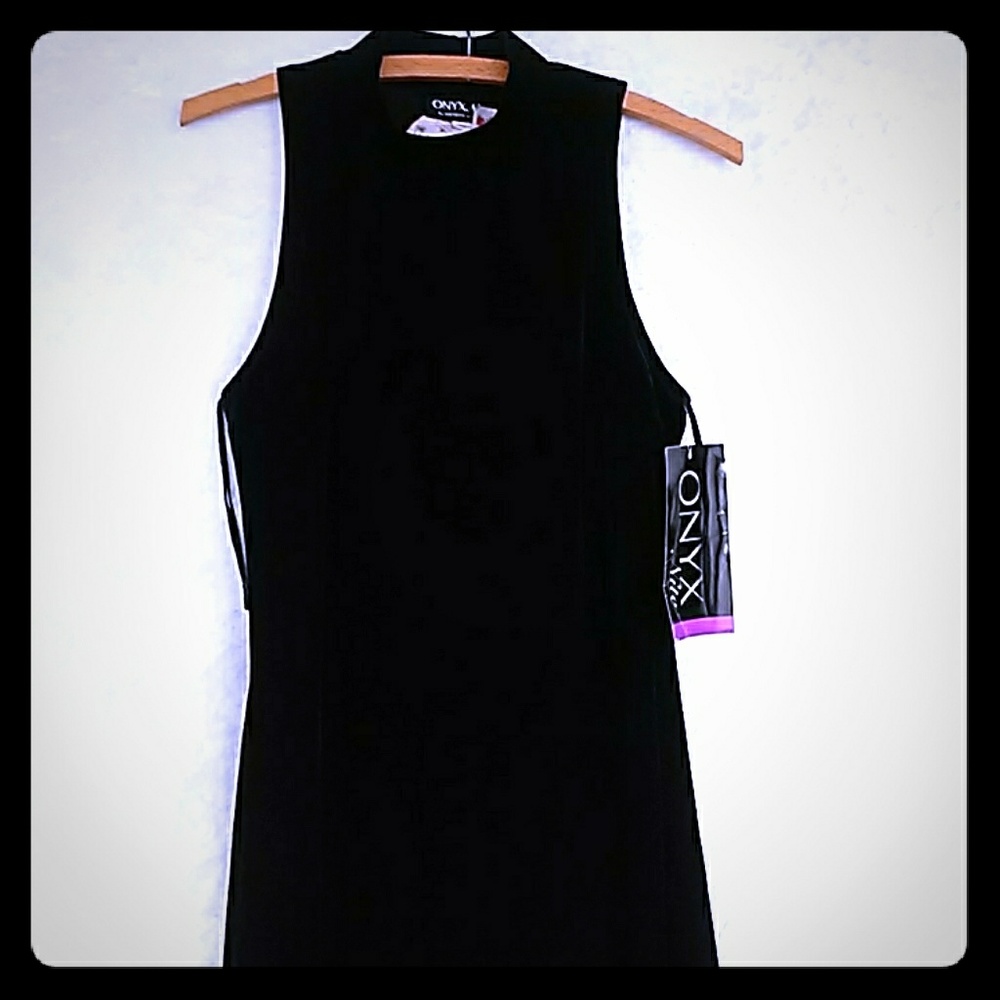 Long black velvet dress
