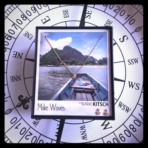 Kitsch Make Waves Anchor Necklace and Earrings-New