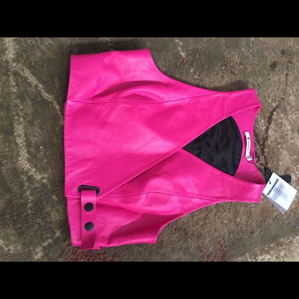 ALEXANDER WANG PINK FLAMINGO CROPPED VEST