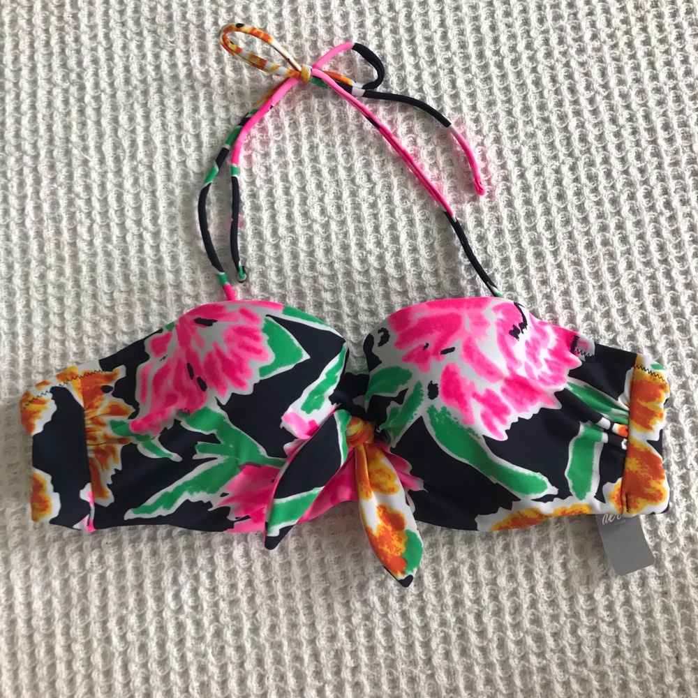 aerie Floral front tie Bikini Top