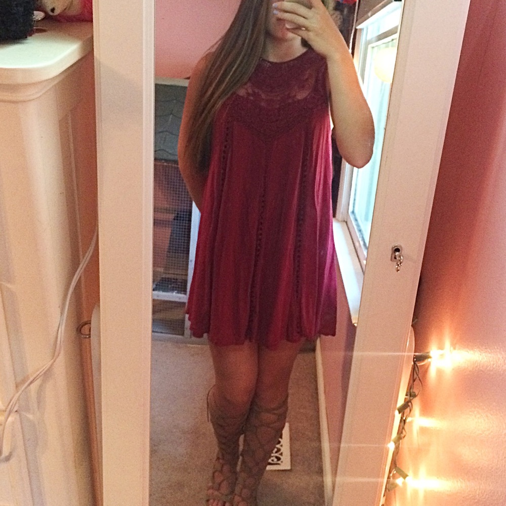 Maroon Boho Dress