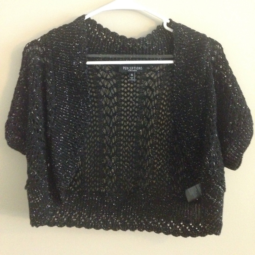 Perceptions New York Black Glitter Shrug