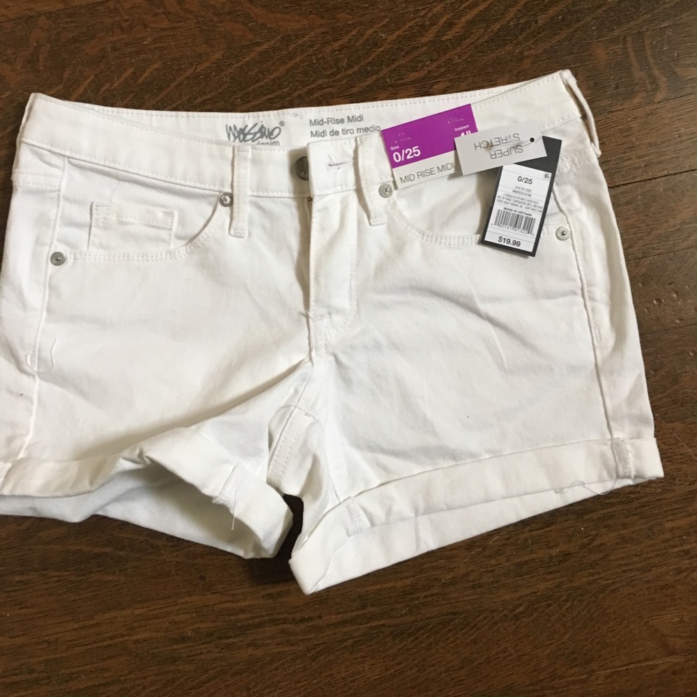 White denim shorts