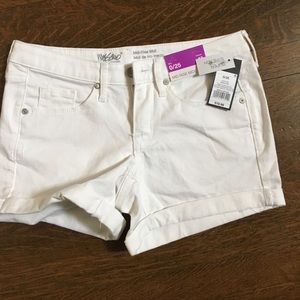 White denim shorts