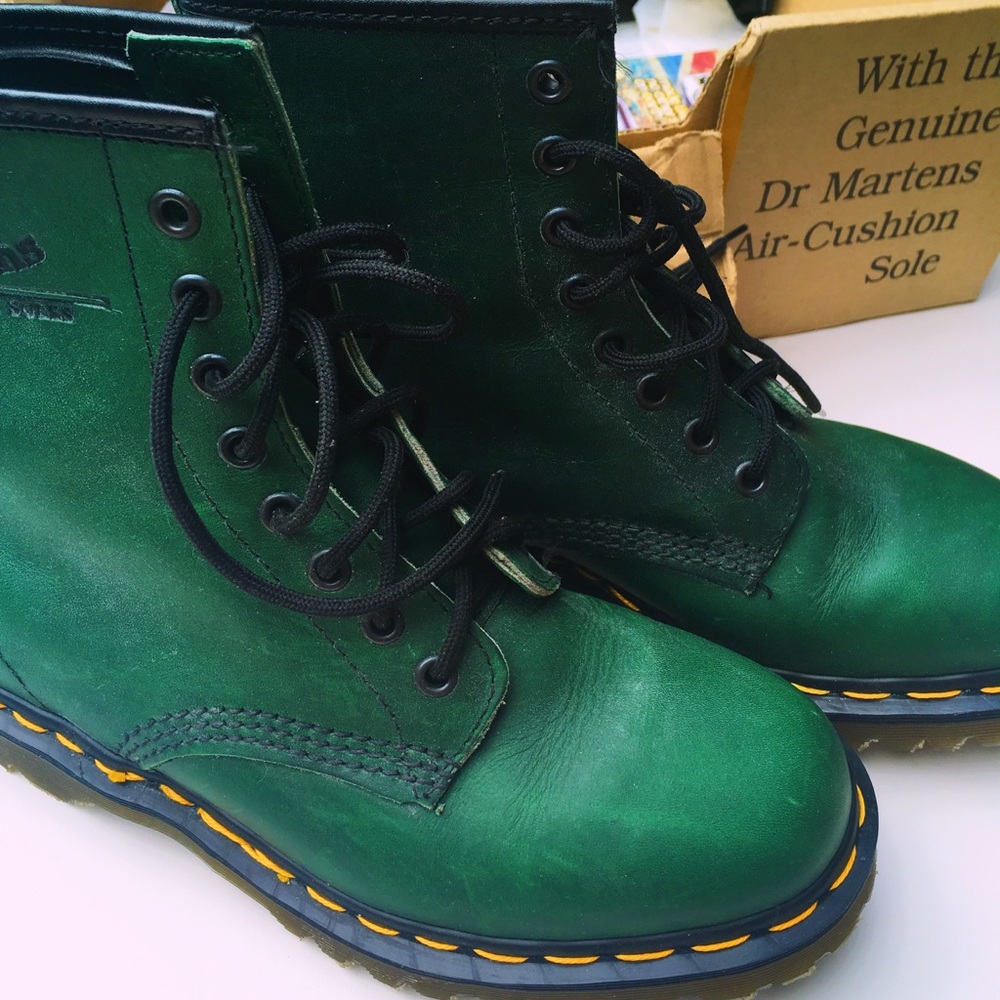 Dr Martens Dark Green Combat Lace Up Boot Shoes ⭐️