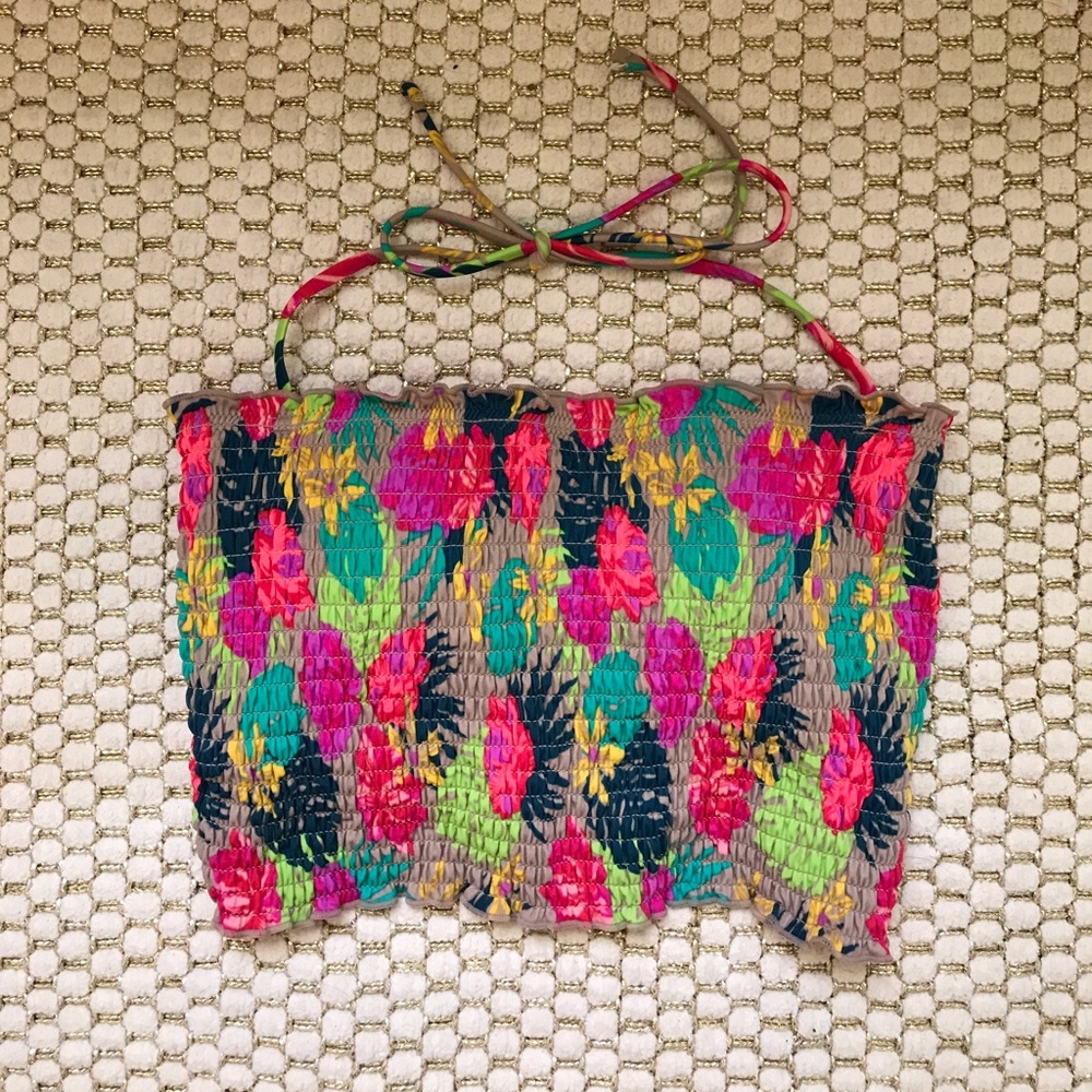 Xhilaration bandeau tropical swim top  size L