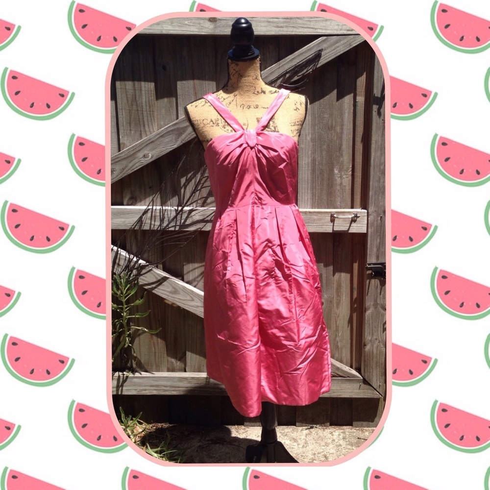 J Crew Pink Silk Chiffon Sangle Halter Dress 10