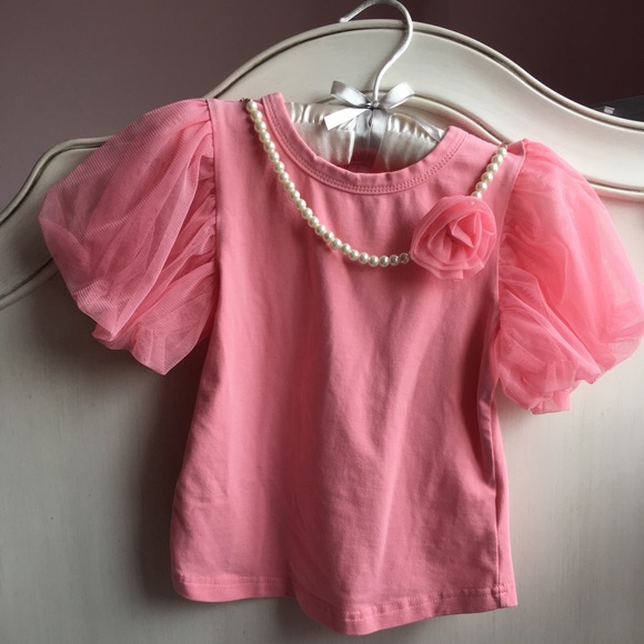 Frills Du Jour Other - SALE-Frills Du Jour Pink Ruffle Necklace Shirt