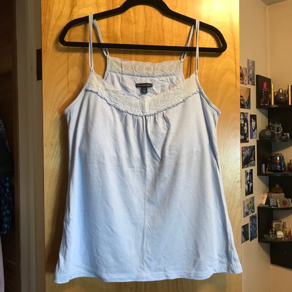 AE NWOT Skinny Strap Lace Trim Camisole Tank Top