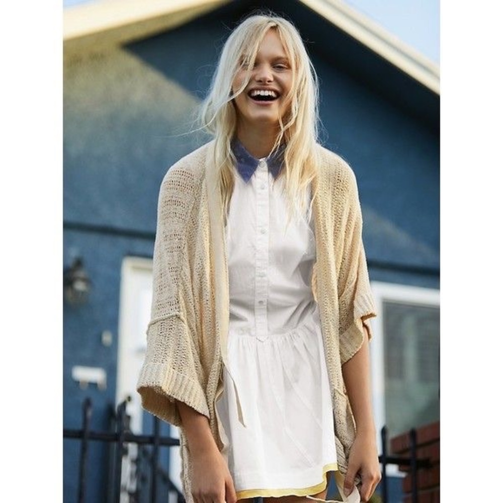 Cream Free People Beach Cardigan