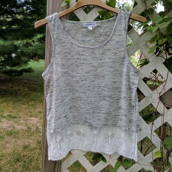 Roommates Tops - 2/$15 Roommates Gray Tank with Lace