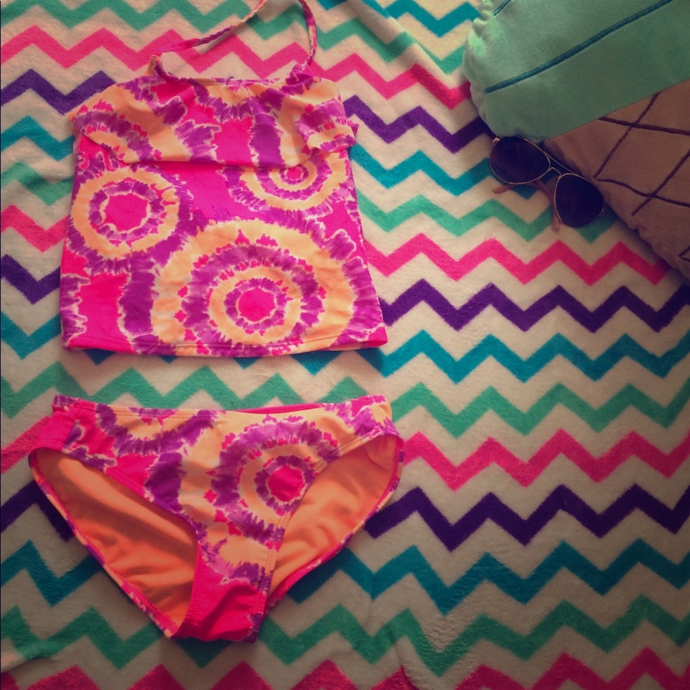 This is a  tie-dye baiting suit.