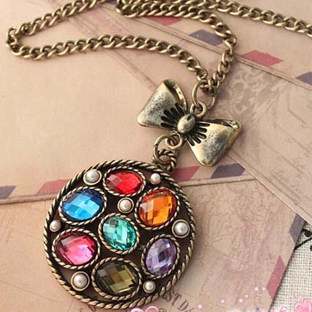Vintage colorful crystal pendant