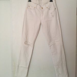 White Wash Ankle Cropped Skinny Jeans
