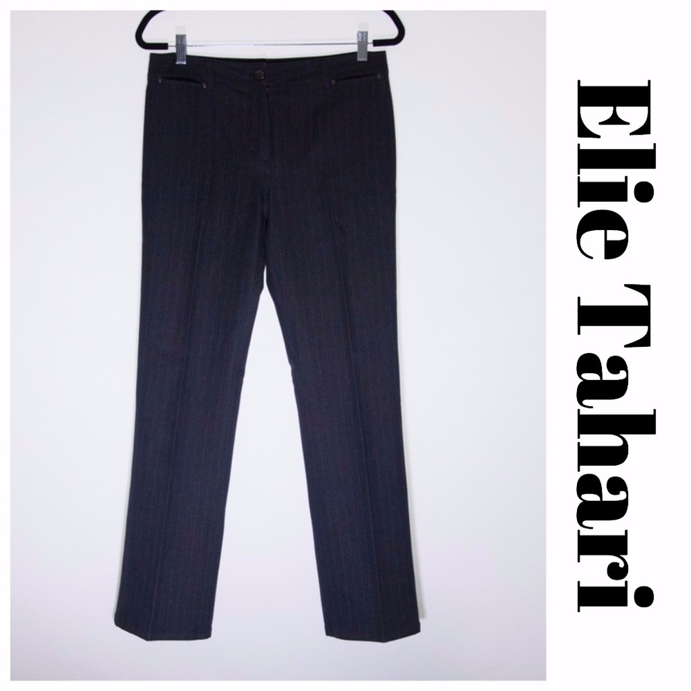 💥  Elie Tahari💥 Dark Gray Pinstripe Pants S6/29L