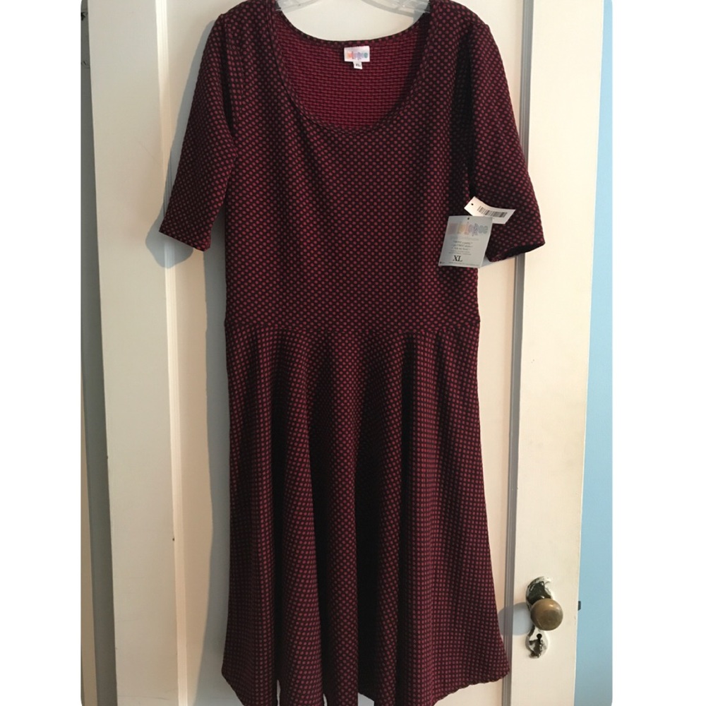 Lularoe XL Black and Red Nicole Dress NWT