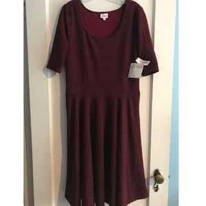 Lularoe XL Black and Red Nicole Dress NWT