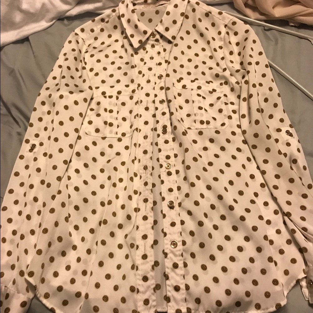 MICHAEL michael kors button down polyester shirt