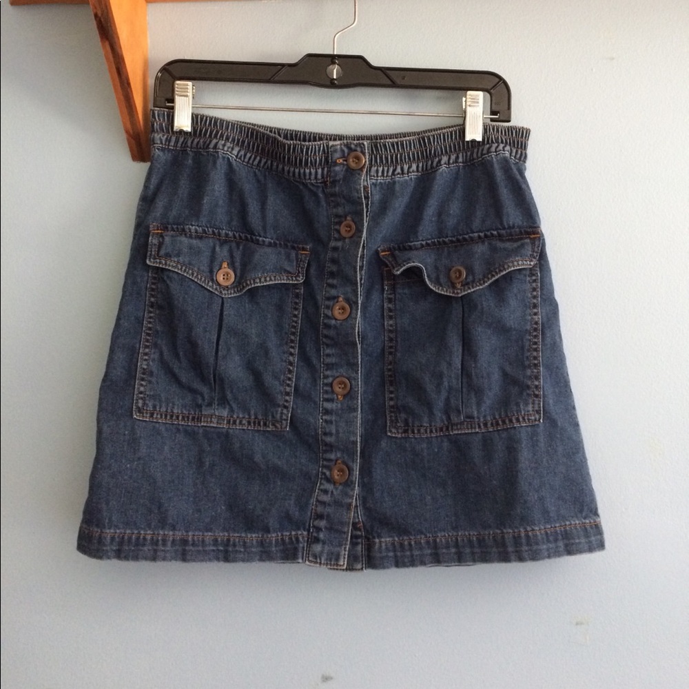 Button Down Denim Skirt