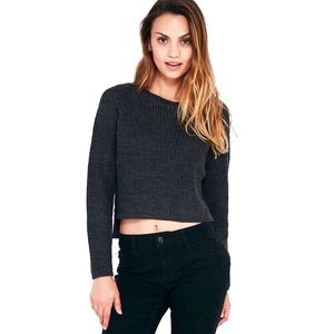 Dark Gray Cropped Sweater 🌚