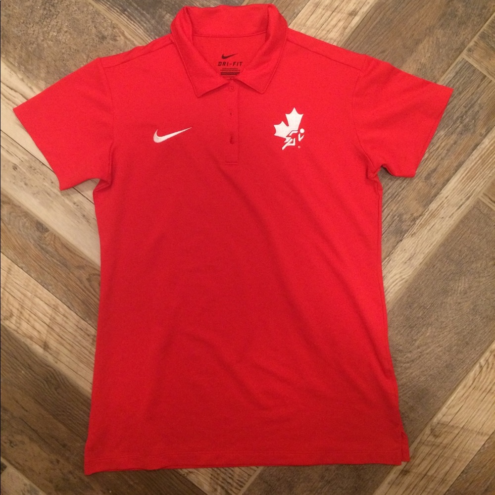 Nike red women's size M dry-fit with collar