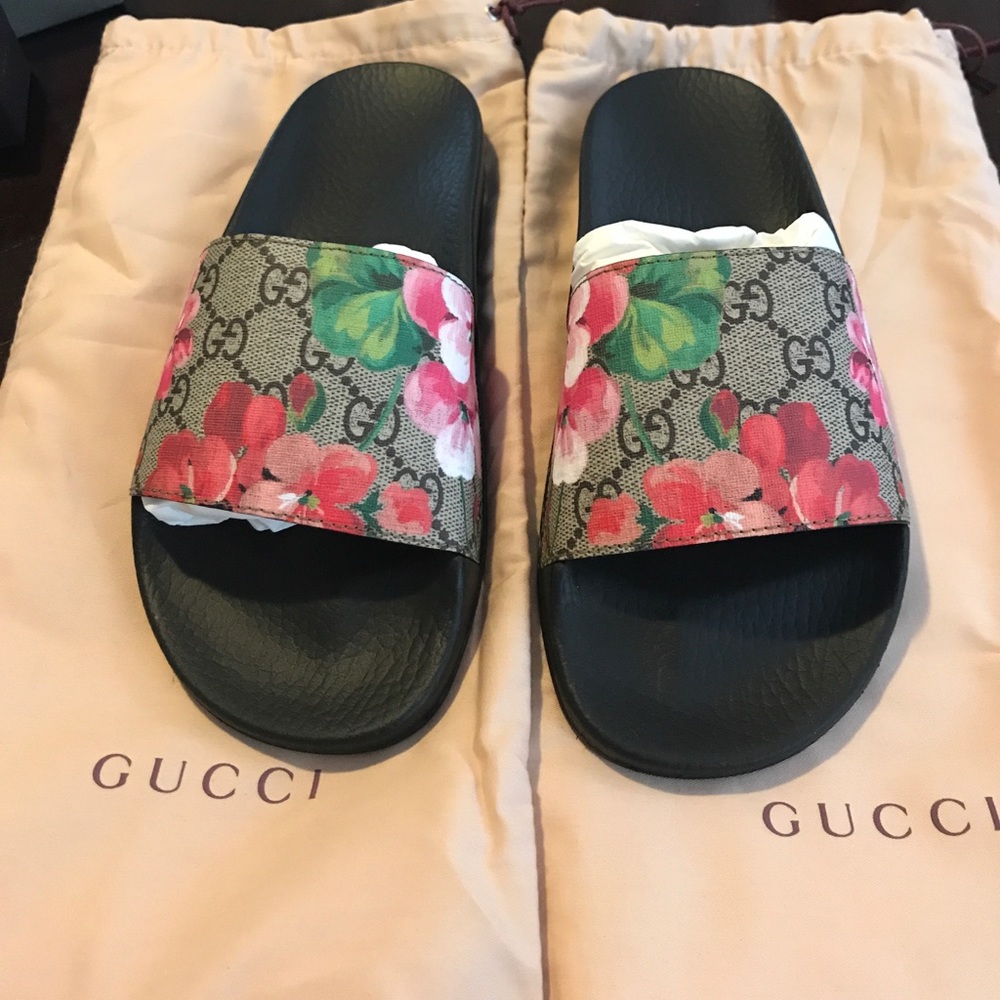 Gucci Floral Slides Sz 37
