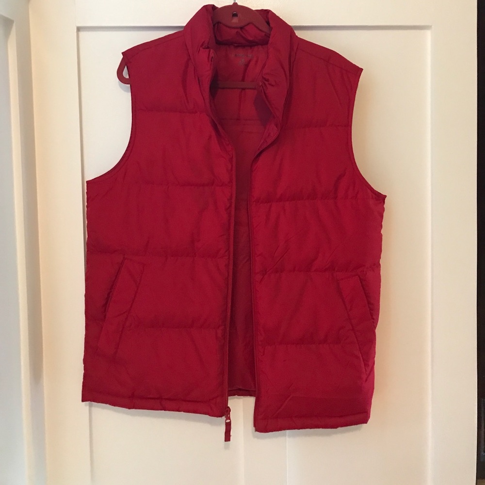 Men's Land's End down vest.