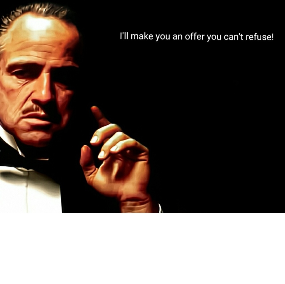 I'LL MAKE YOU AN OFFER YOU CAN'T REFUSE!