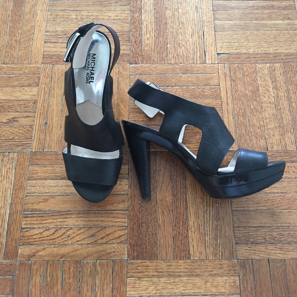 Michael Kors black strappy heels