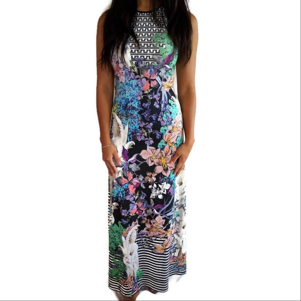 Clover Canyon Printed Maxi Dress Sleeveless Sz Xs