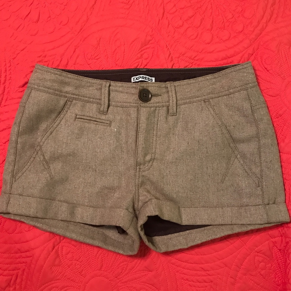 Express Shimmery Tan Shorts