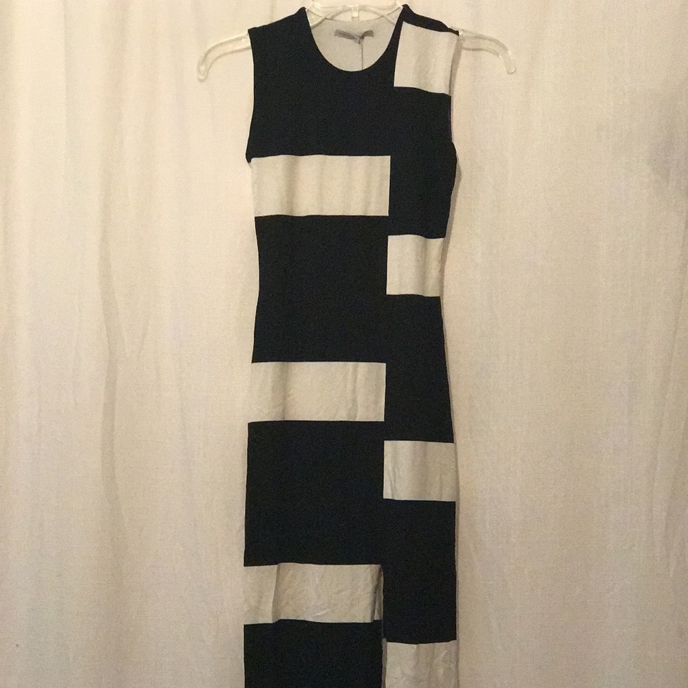 Nadia Tarr striped dress with slit