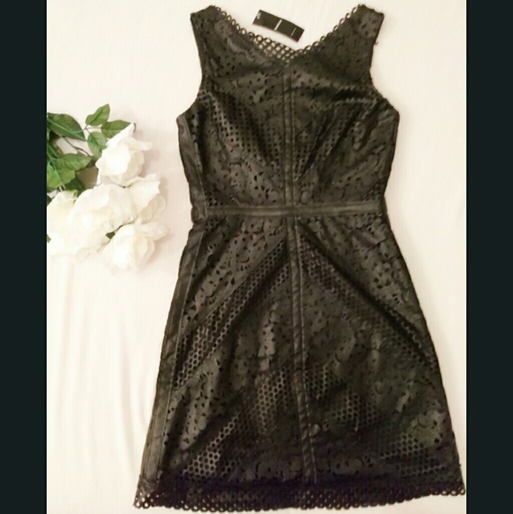 NEW Bebe Lasercut LittleBlackDress - Picture 1 of 3