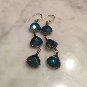 Blue and gold earrings
