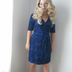 Blue wrap dress