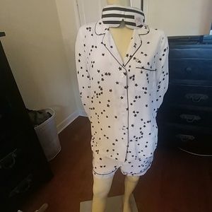 Equipment Silk Starry Night Pajama Set in White