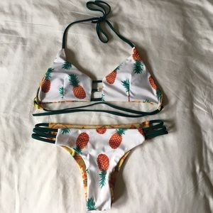 Reversible Pineapple Bikini. Size M