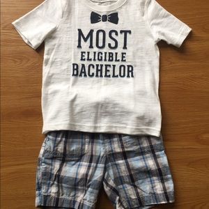 Boys jumping bean outfit.