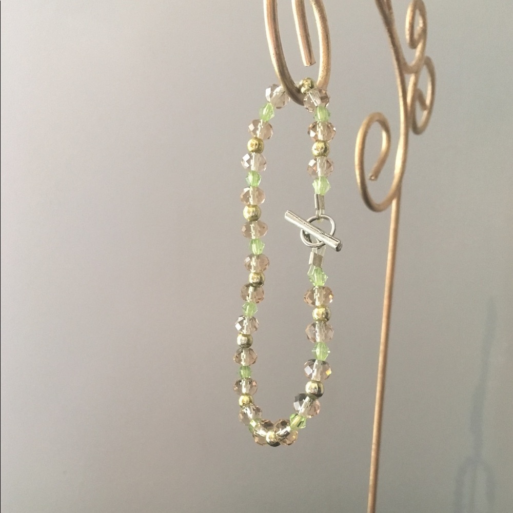 Handmade Green and Gold Bracelet