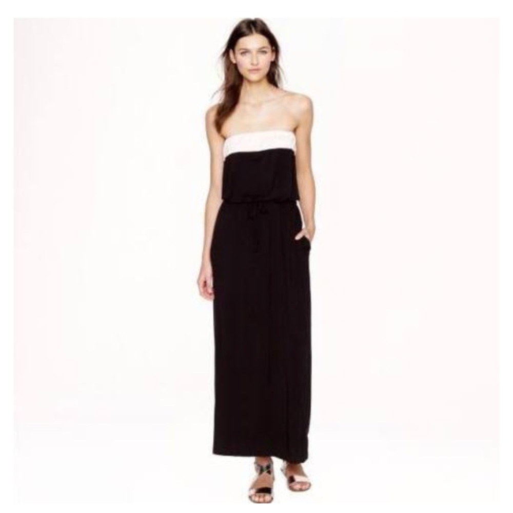 Black and white J. Crew color block maxi dress