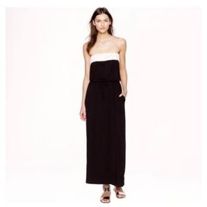 Black and white J. Crew color block maxi dress