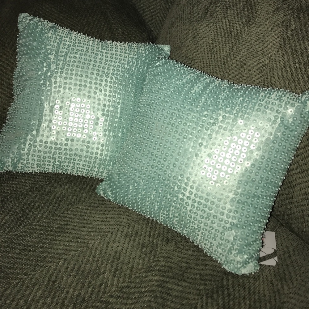Teal-ish throw pillows