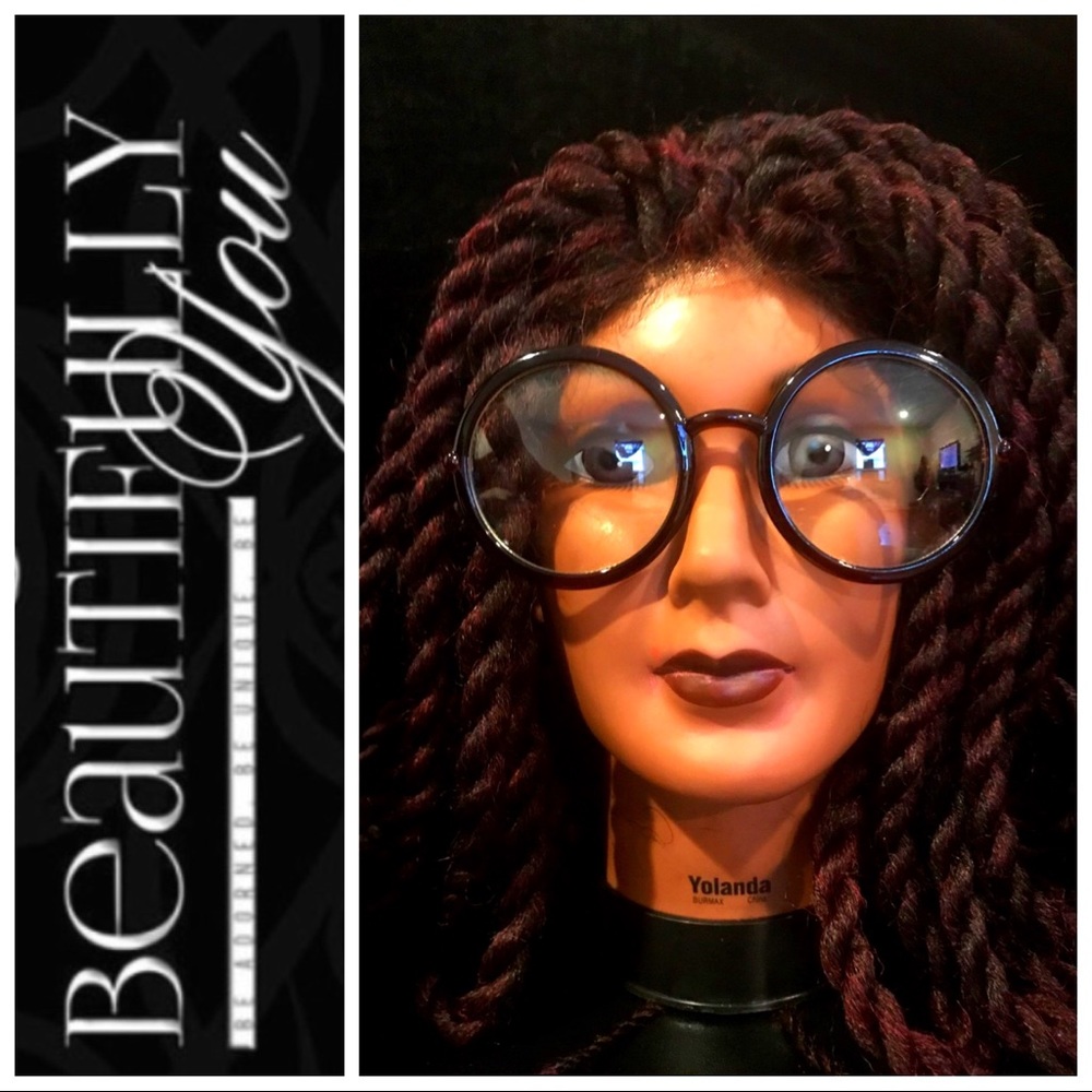 Round Fashion Glasses (Burgundy)