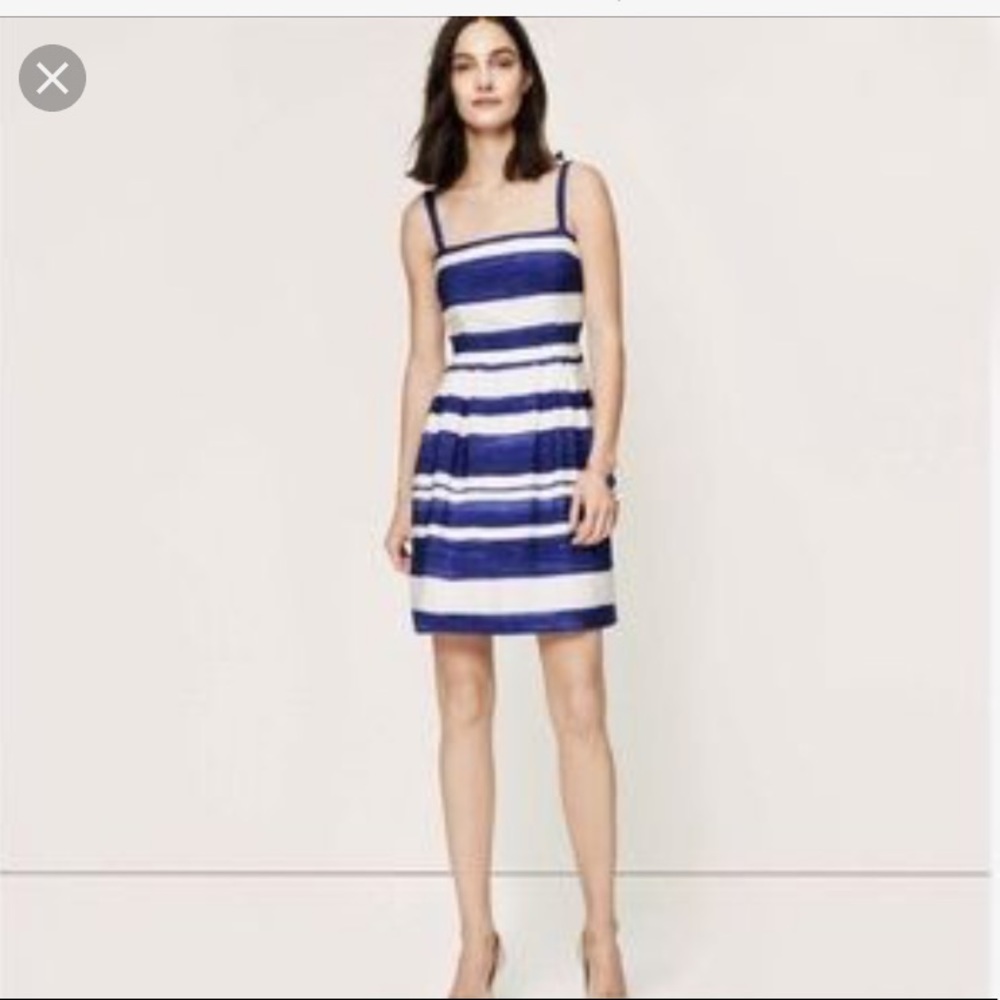 Blue and white striped LOFT dress