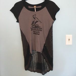 Free People "Mustang band" tee with sweater back