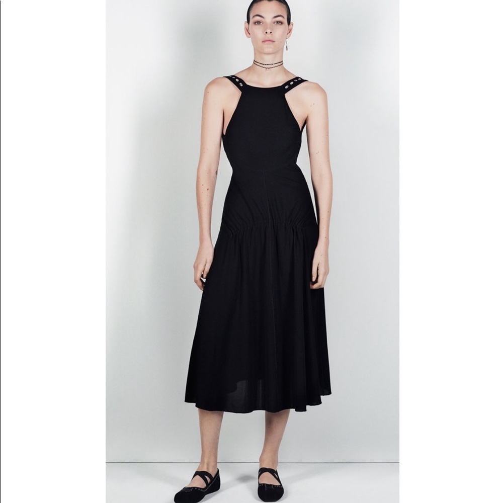 NWT ZARA Studio Embroidered Dress w/Ring Details