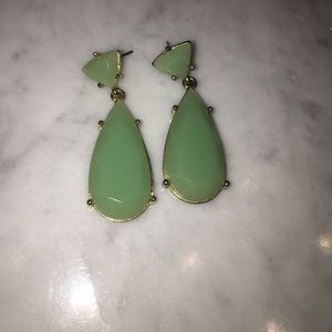 Sea glass green dangle earrings